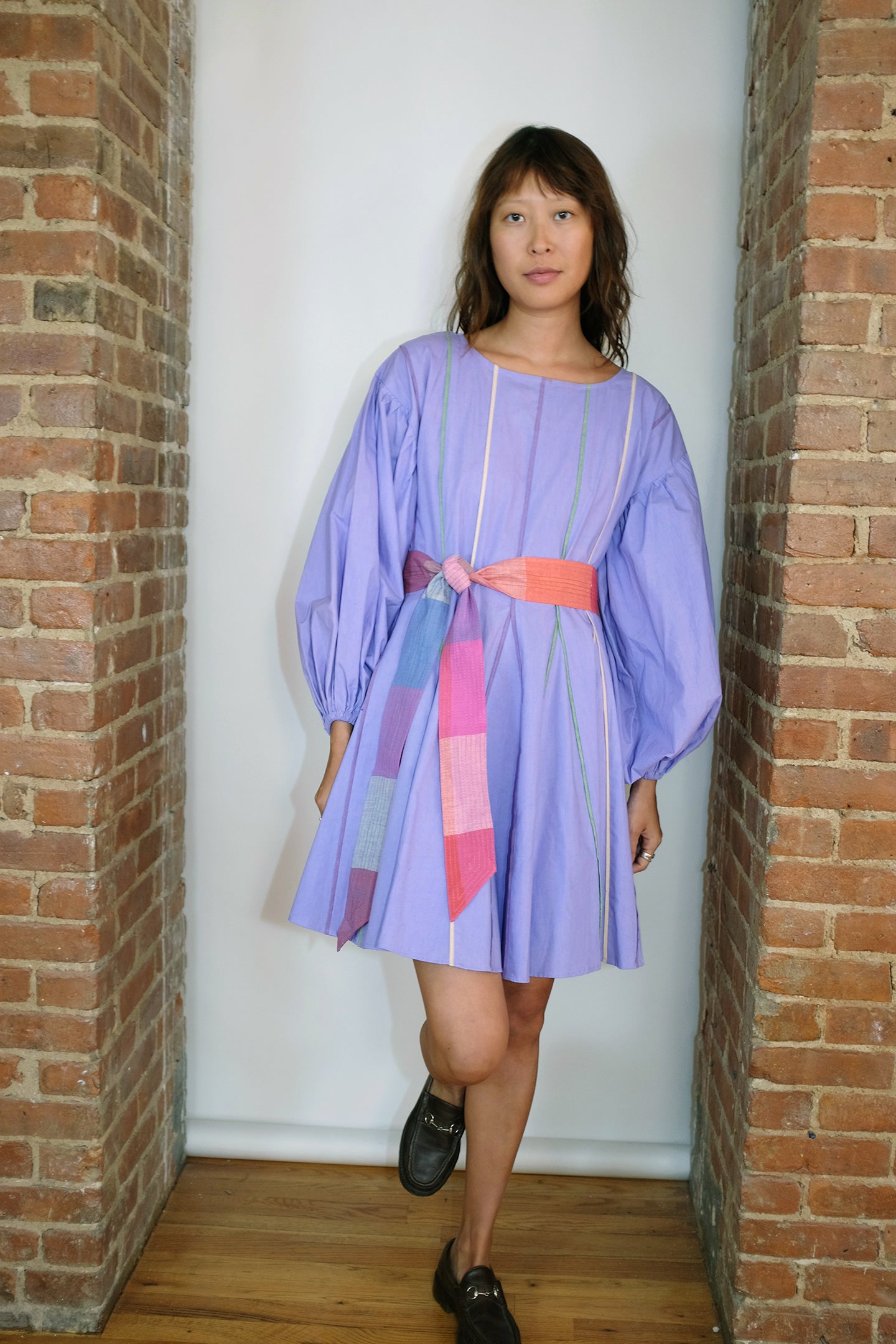 LUCY DRESS | LAVENDER X MULTI PIPING