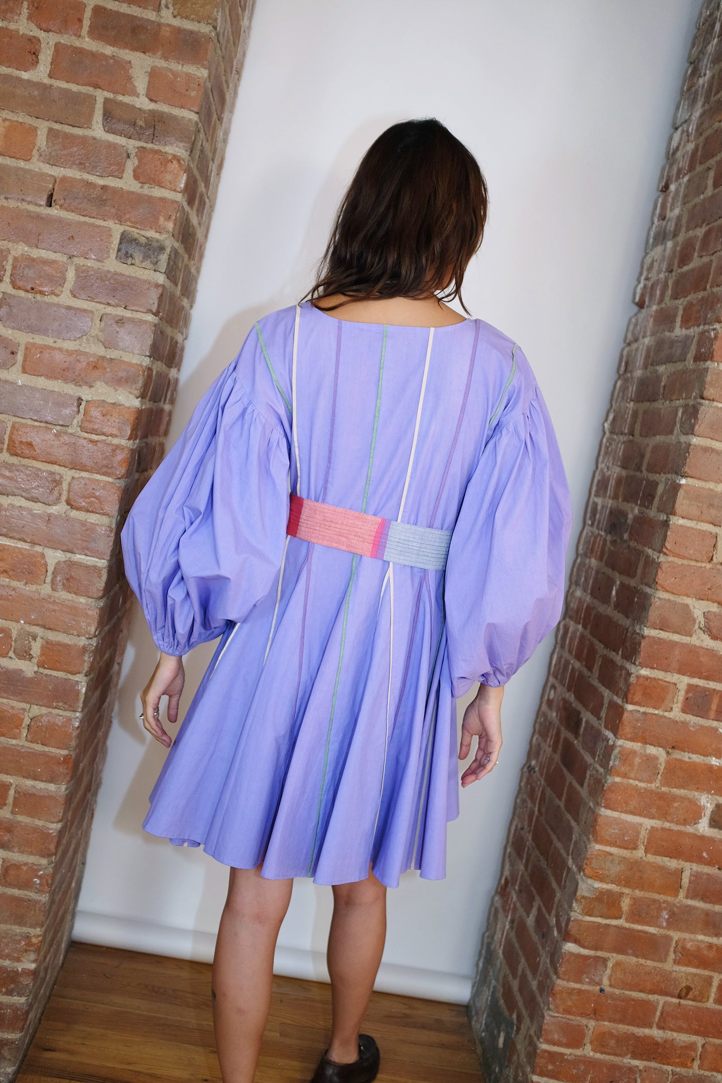 LUCY DRESS | LAVENDER X MULTI PIPING