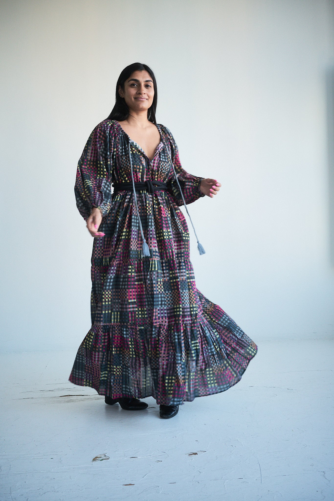 Frida Gathered Dress | Night Rubix