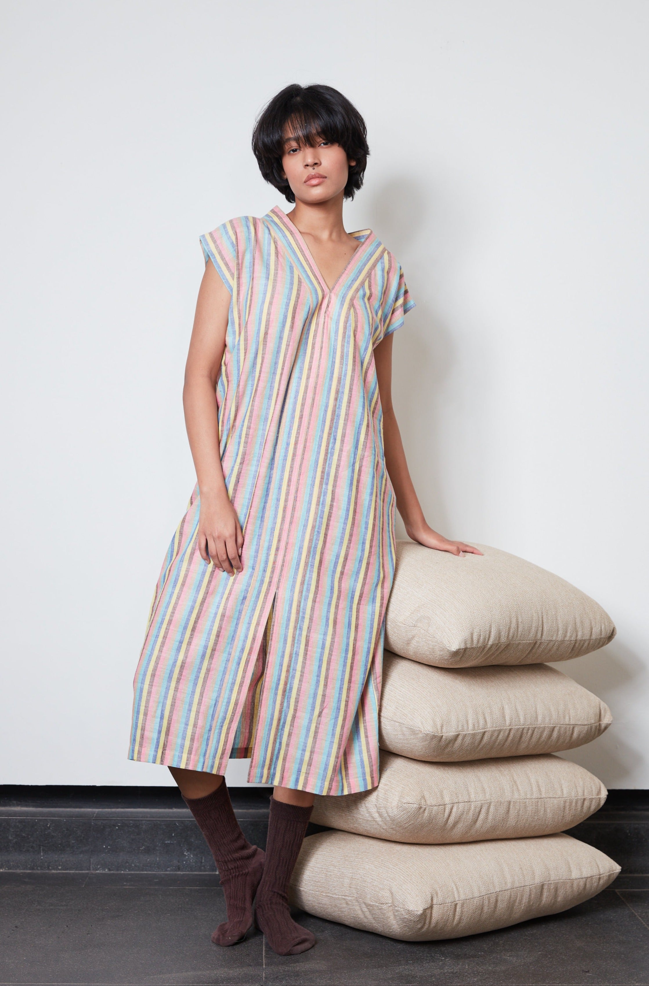Naya Kaftan Dress | Brightside Stripe