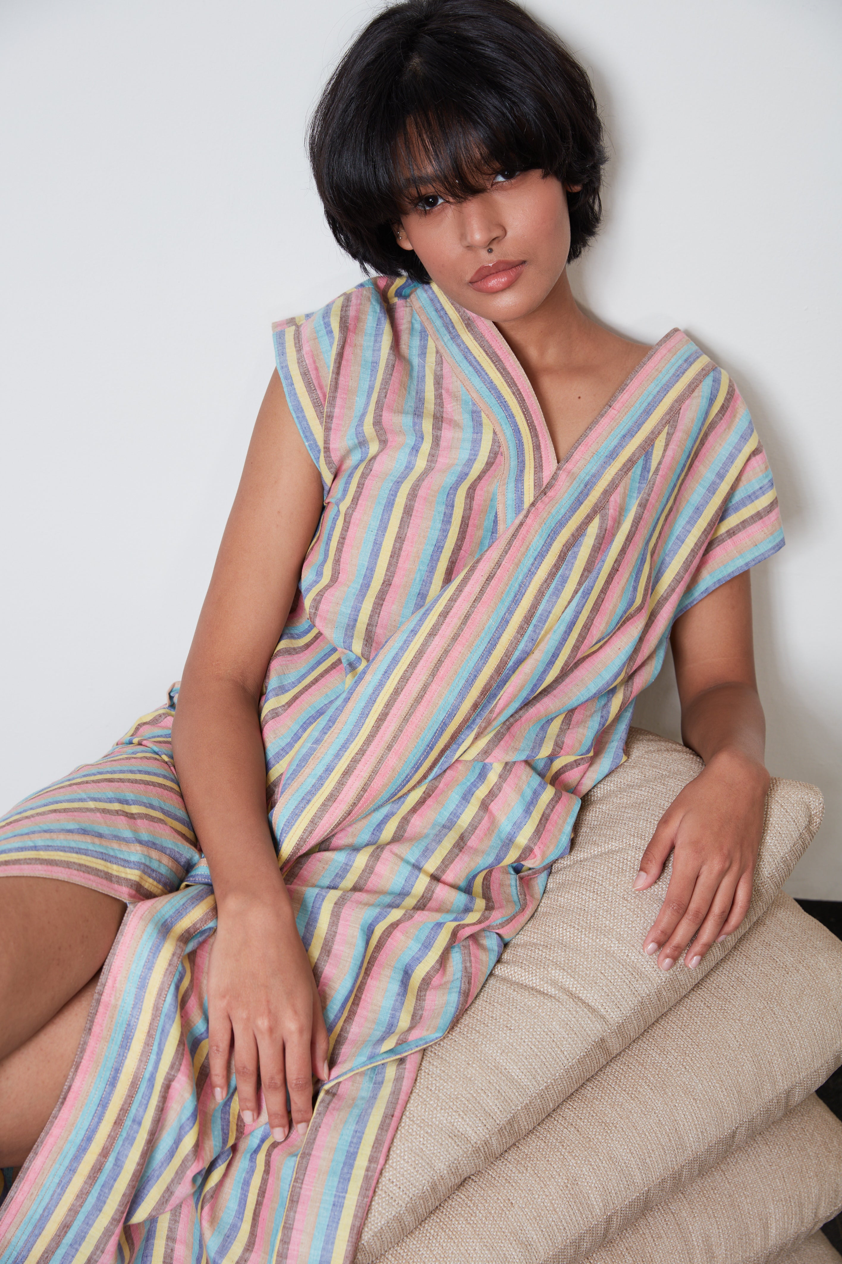 Naya Kaftan Dress | Brightside Stripe