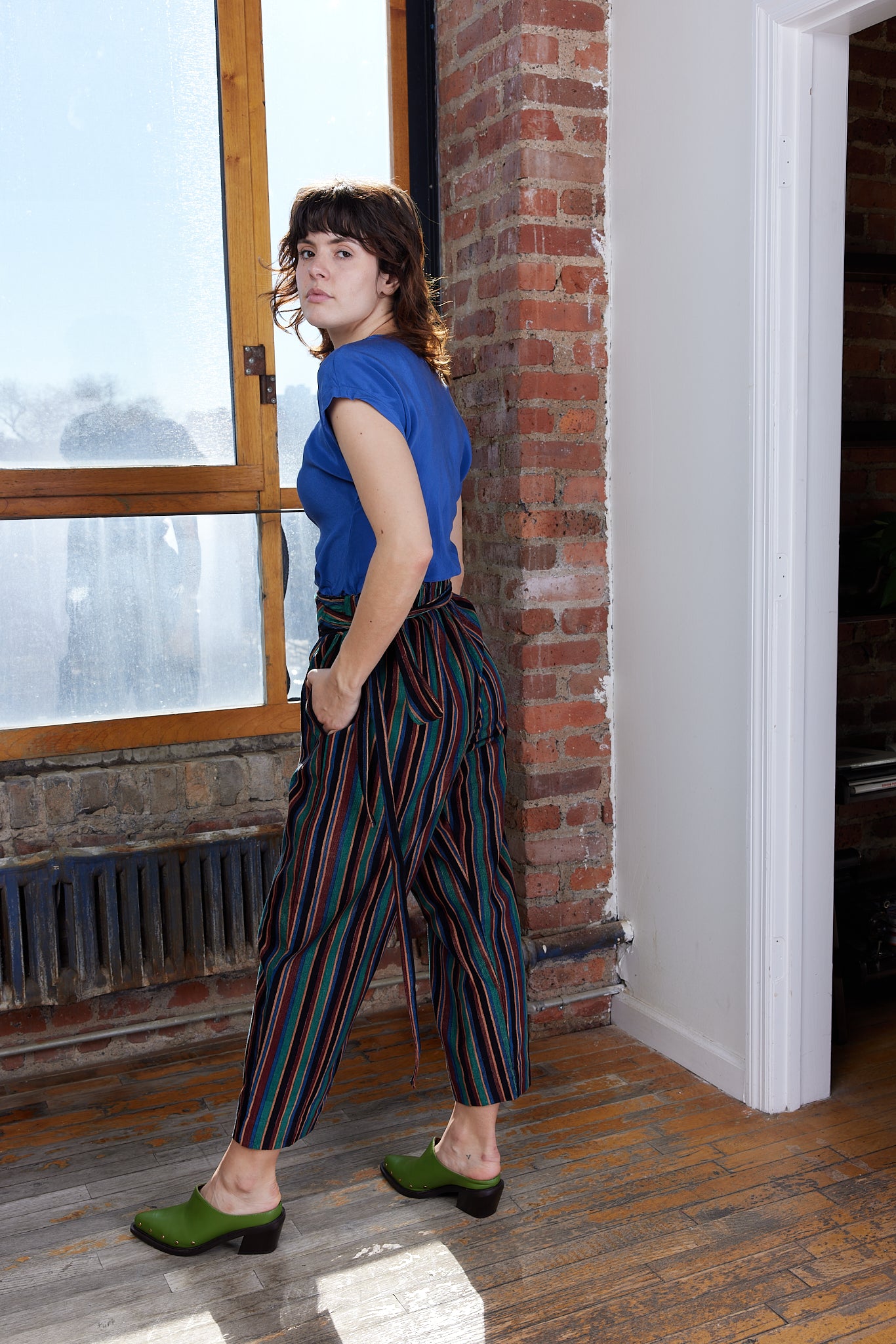 VENUS PANTS | VERDE STRIPE