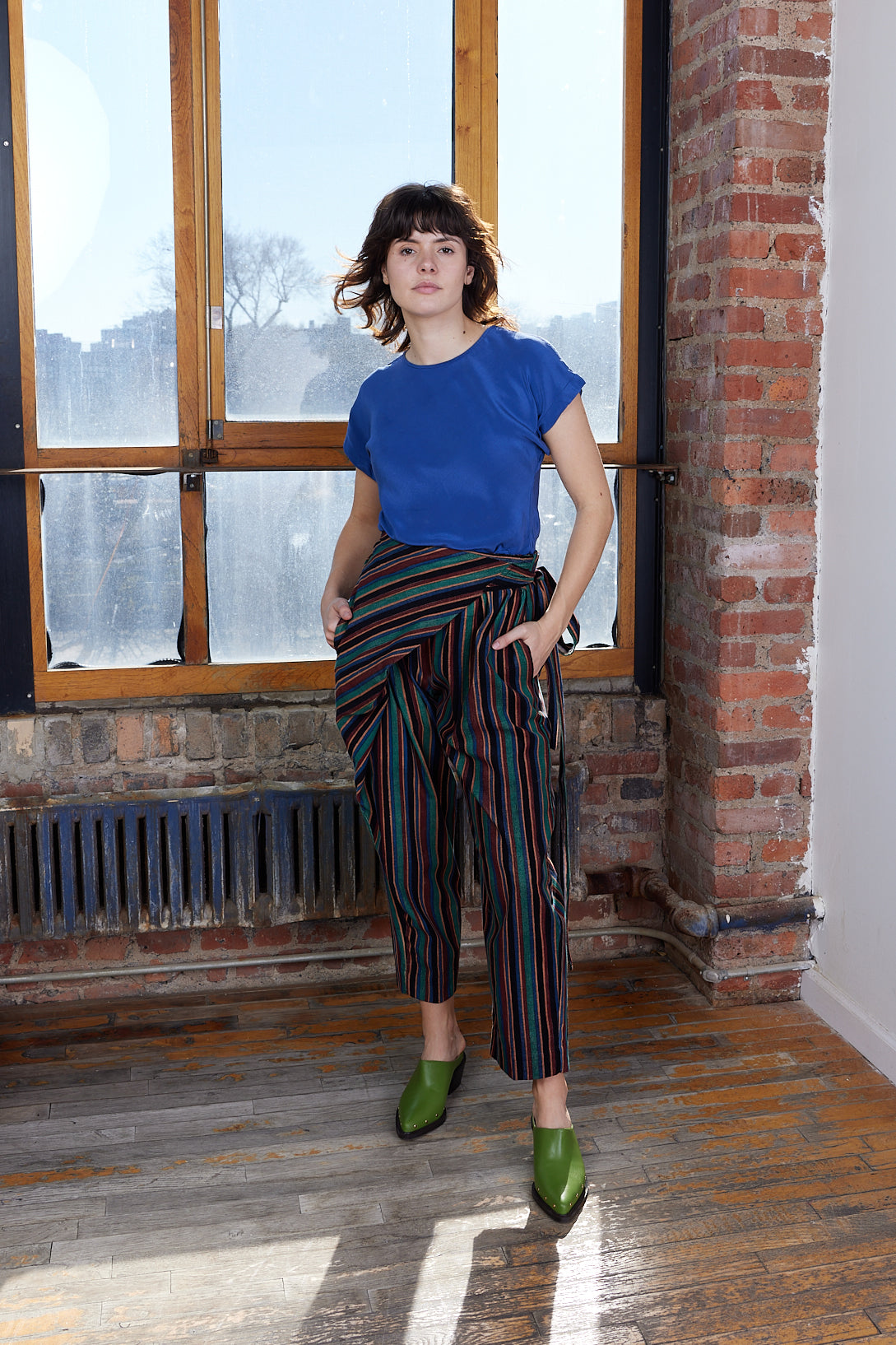 VENUS PANTS | VERDE STRIPE