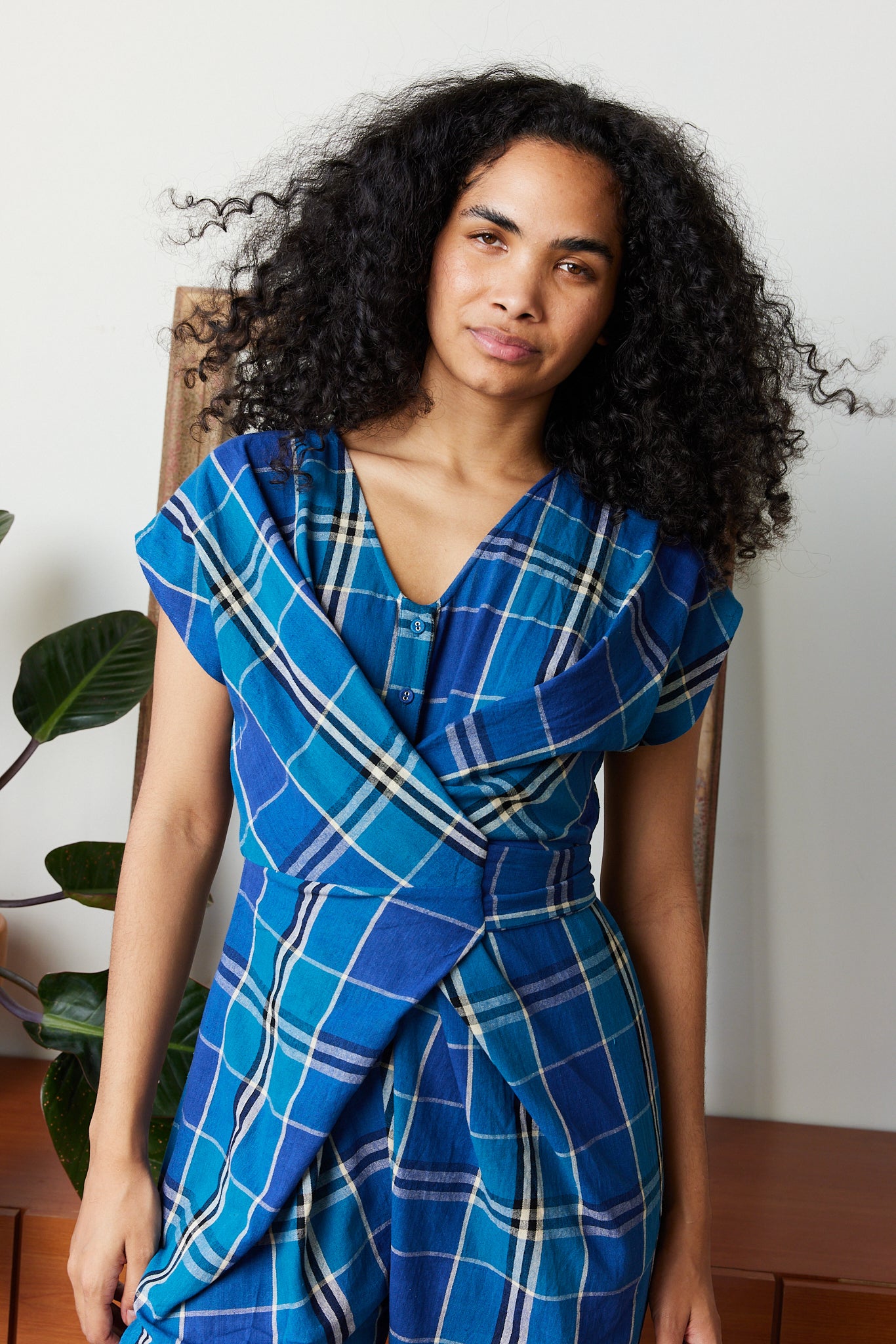 VENUS WRAP JUMPER | LATTICE CHEX