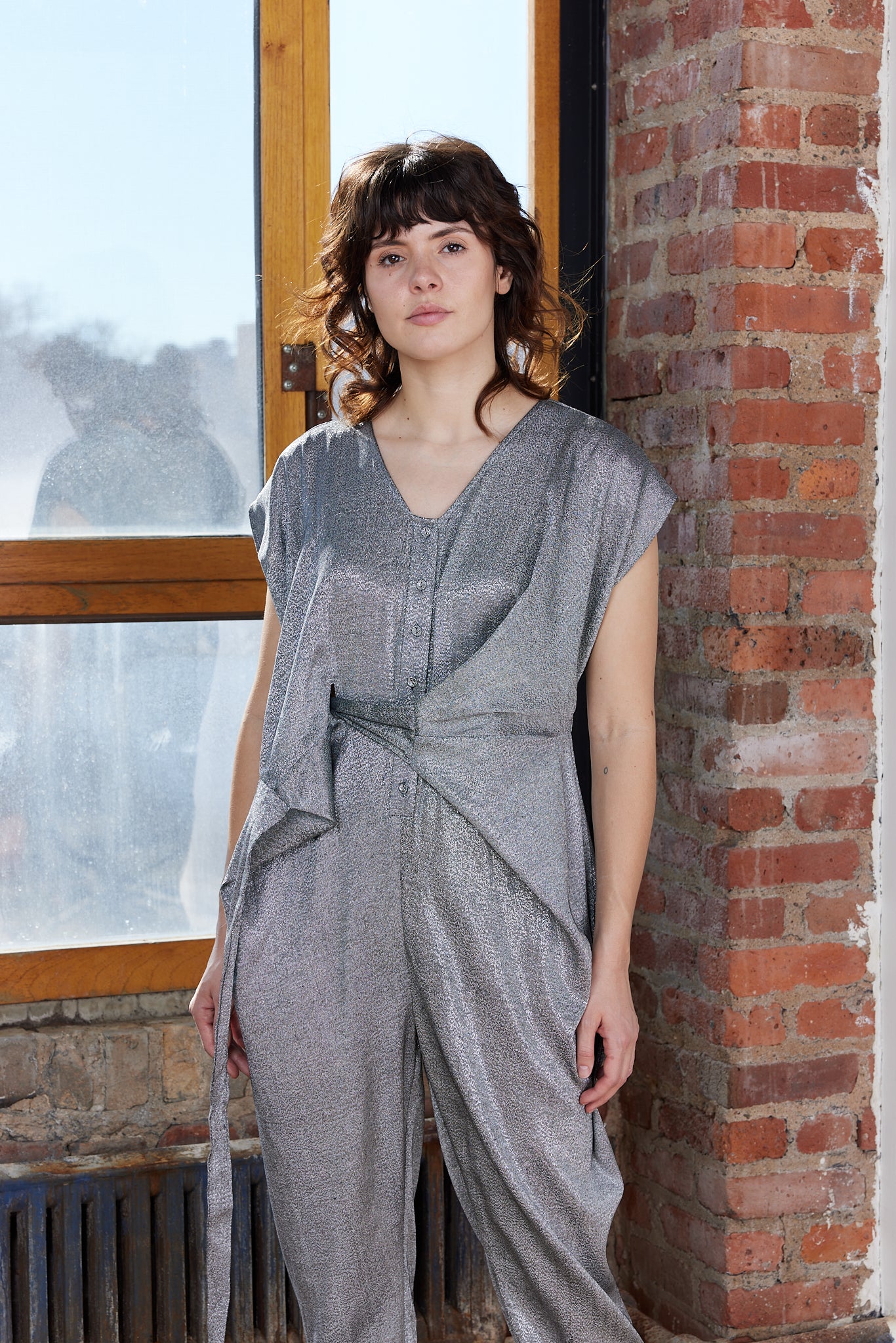 VENUS WRAP JUMPER | ONYX METALLIC