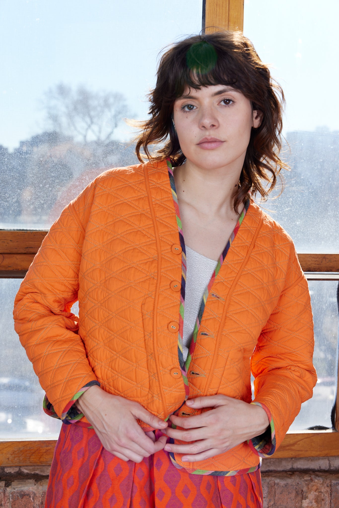 VERONA REVERSIBLE JACKET | CITRUS CHEX