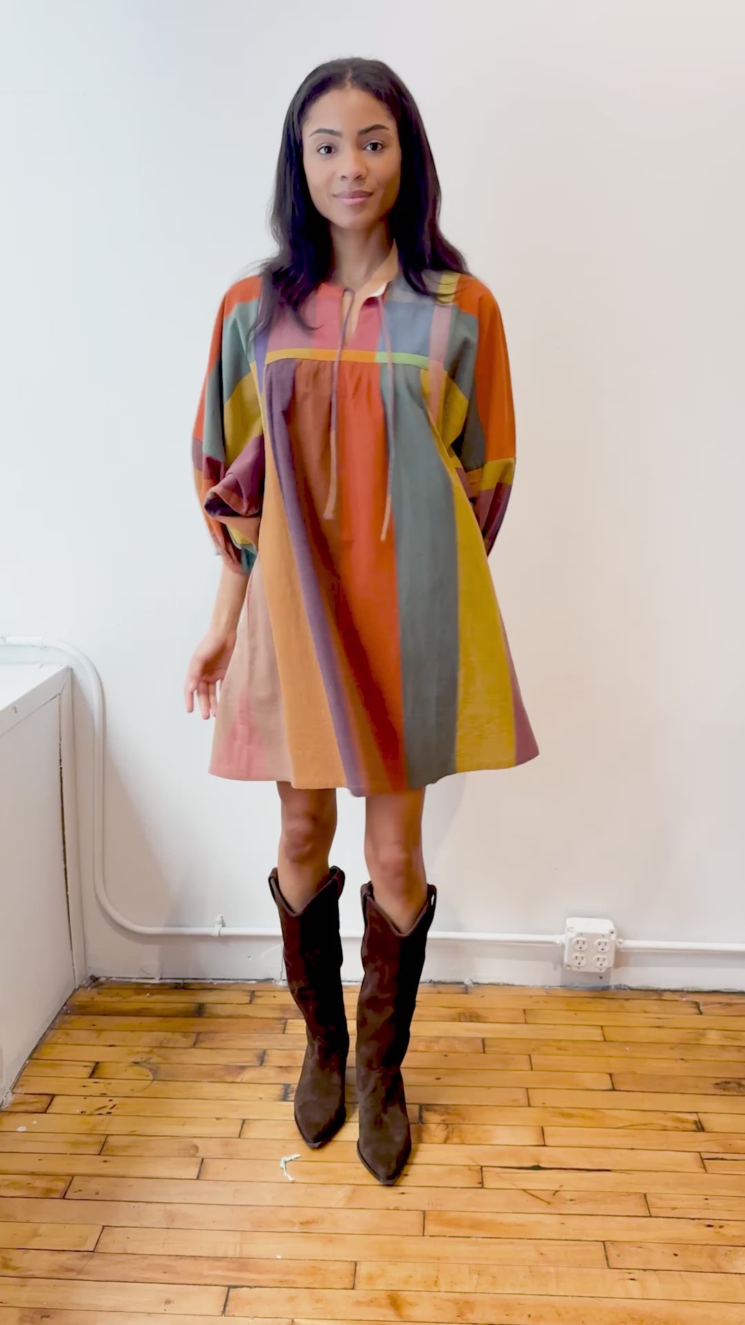 RORY DRESS | CONFETTI CHEX X STRIPES