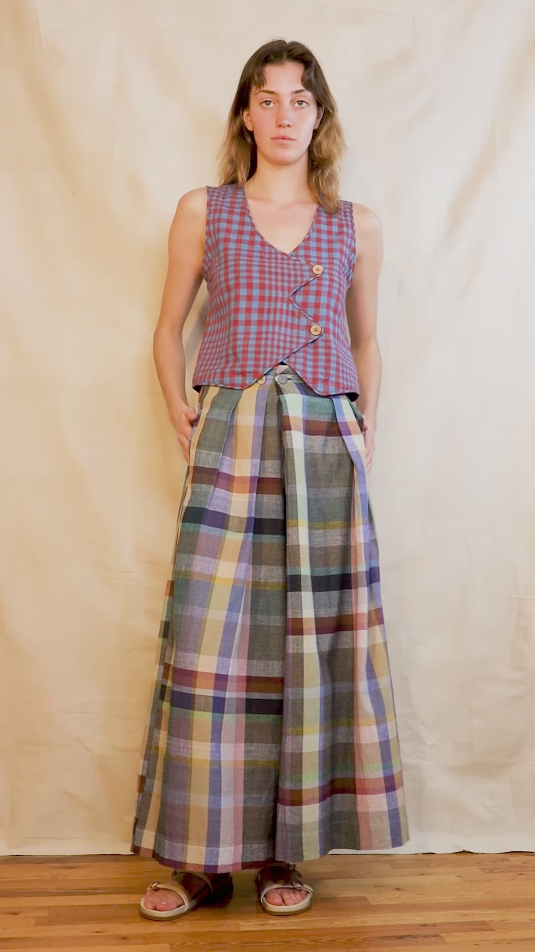 FRIDA PANTS | MIST CHEX