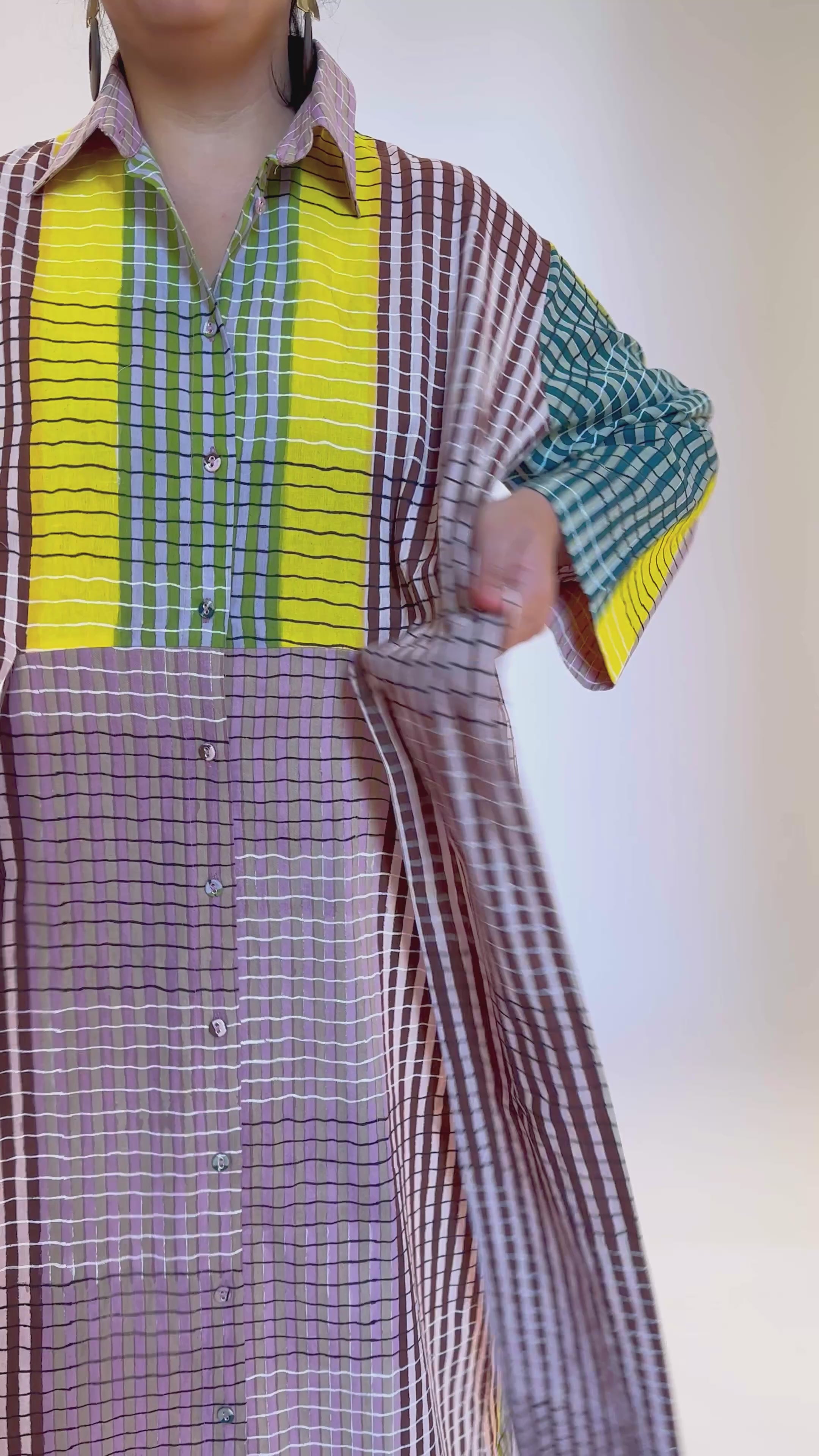 ALEXANDRA SHIRT DRESS | INK GRID
