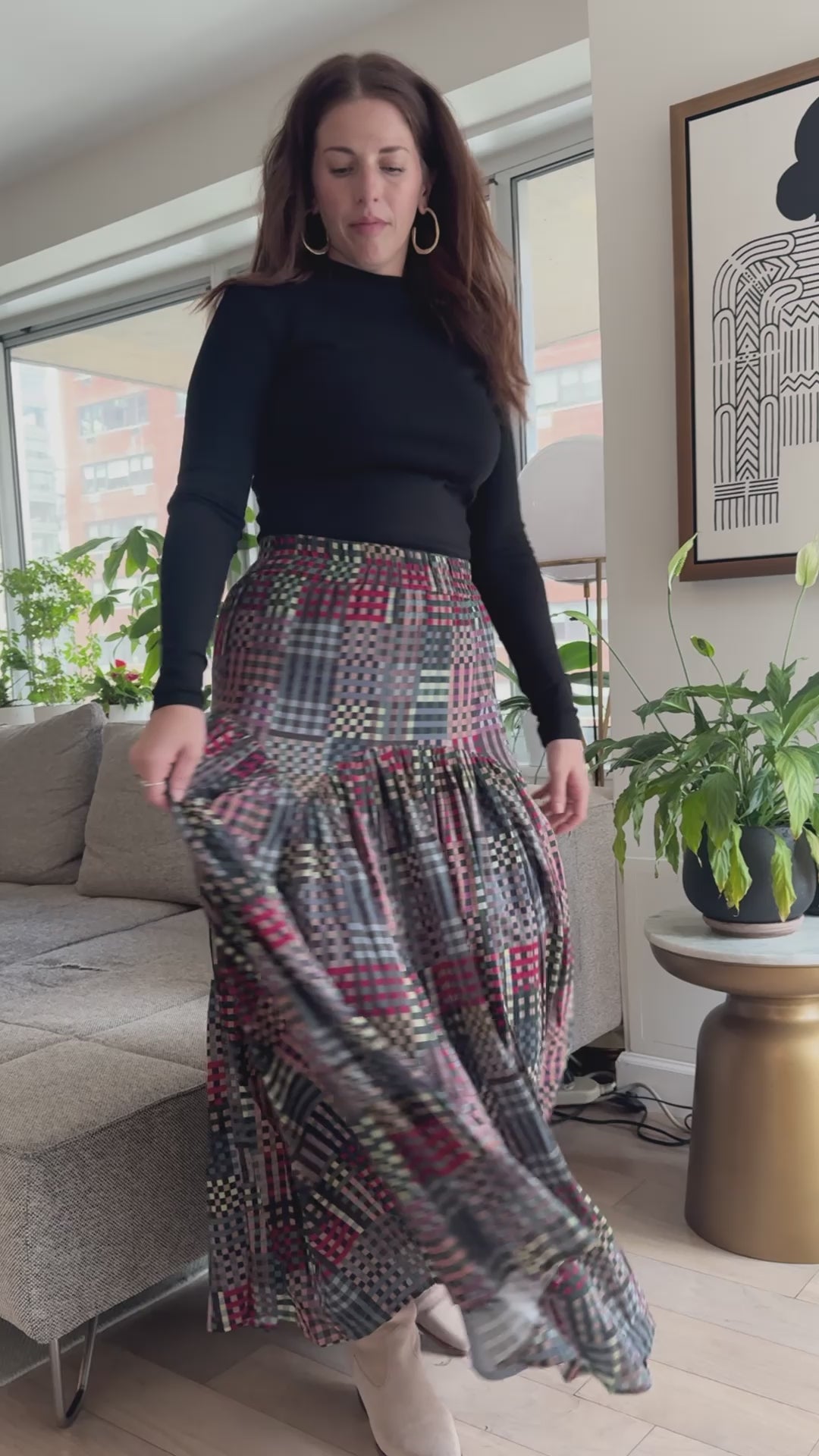 LEILA SKIRT | NIGHT RUBIX PRINT