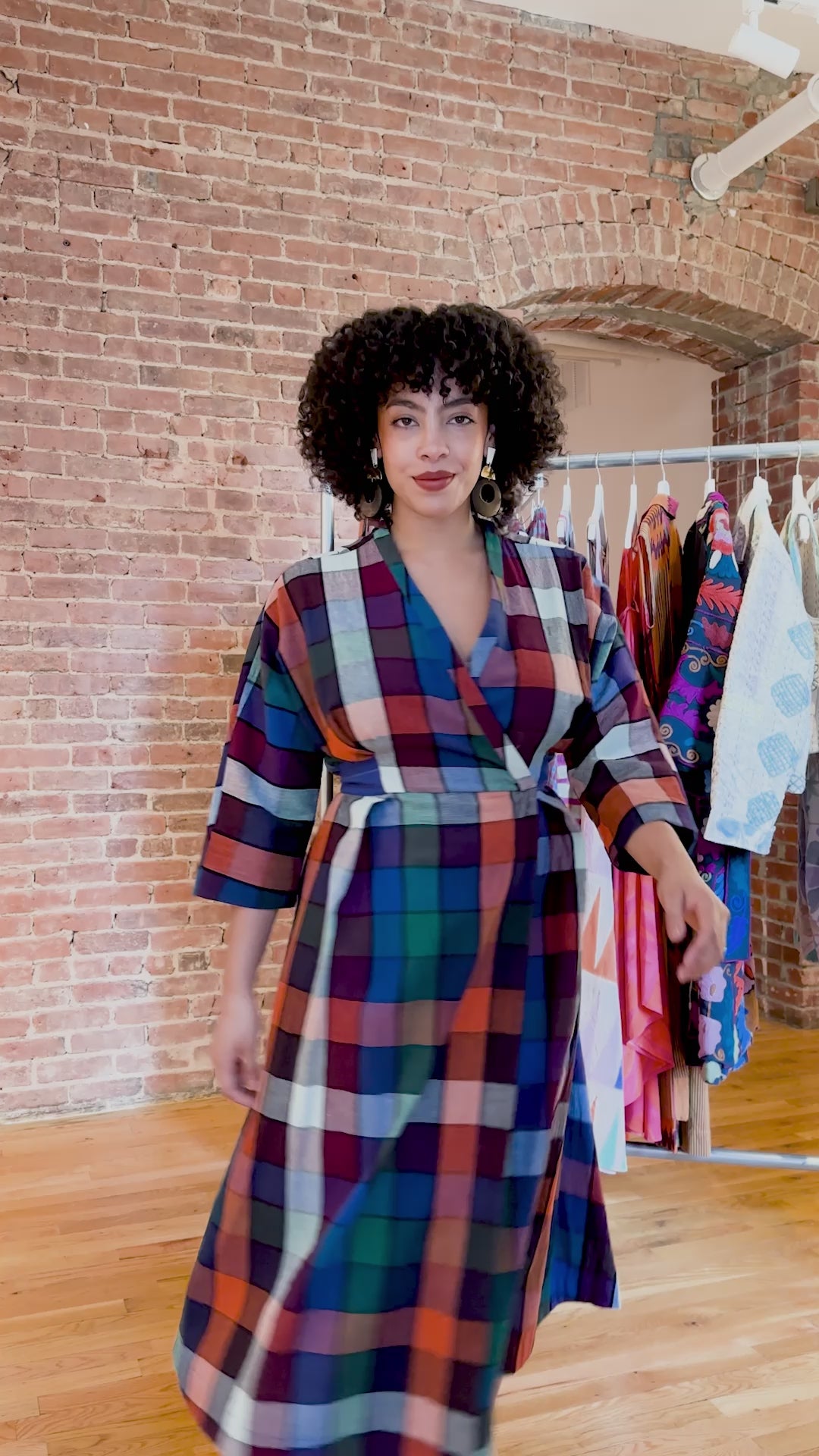 NOVA WRAP DRESS | MOSAIC CHEX