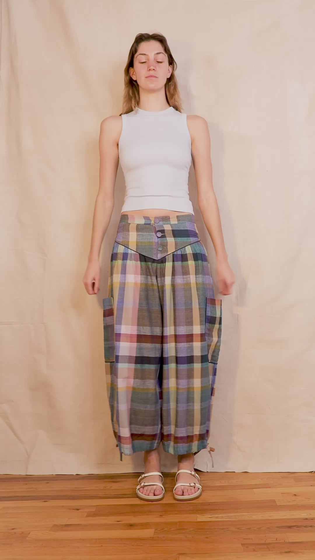 VERA PANTS | MIST CHEX