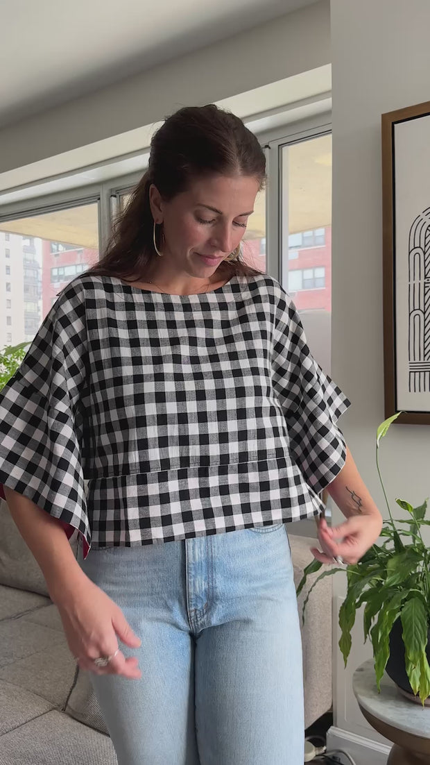 本日中sale！！【 misha&puff 】Mira top - 5y Buy Mira Top | Black & White Chex Tops – Rujuta Sheth