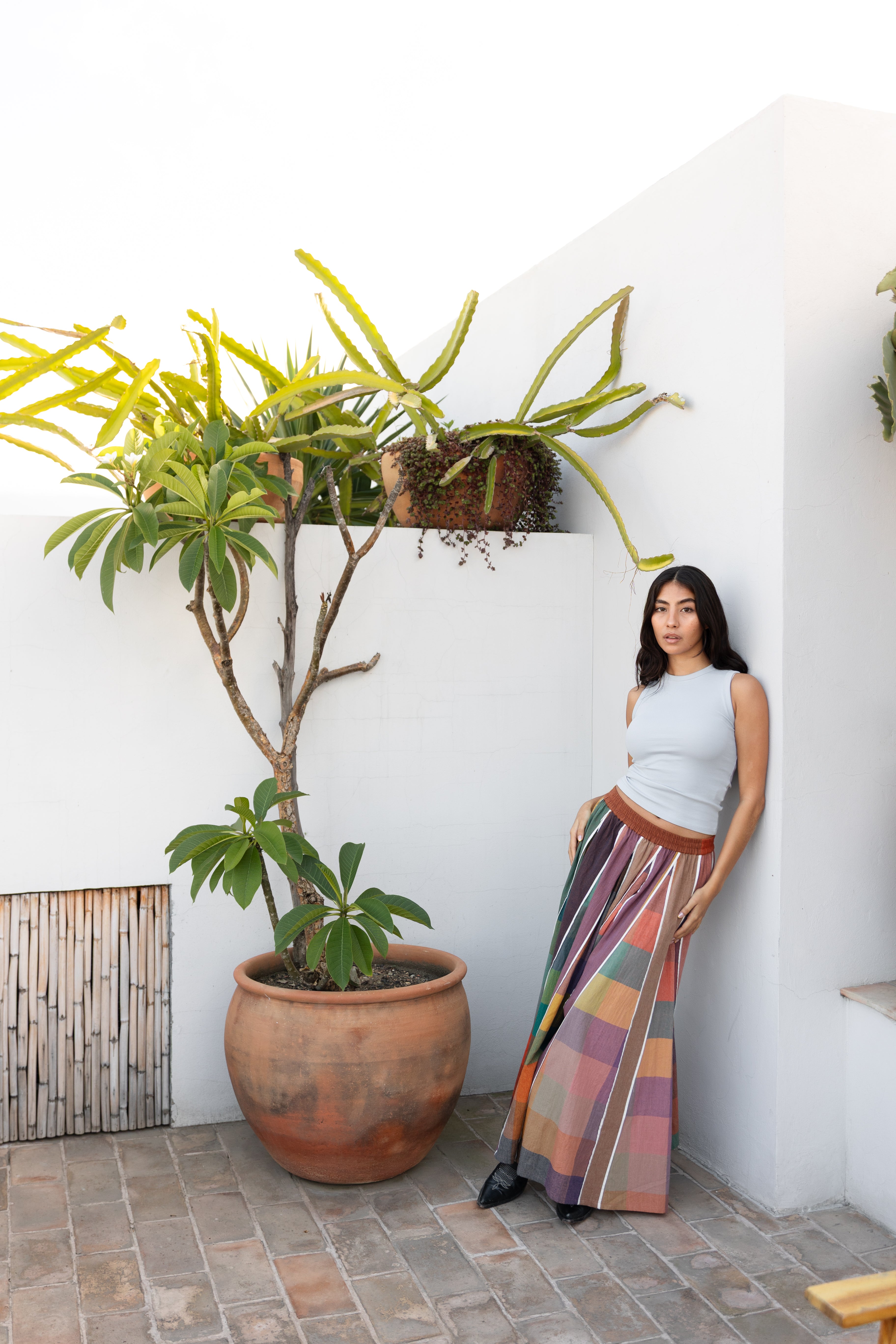 KATE SKIRT | CONFETTI CHEX X STRIPES