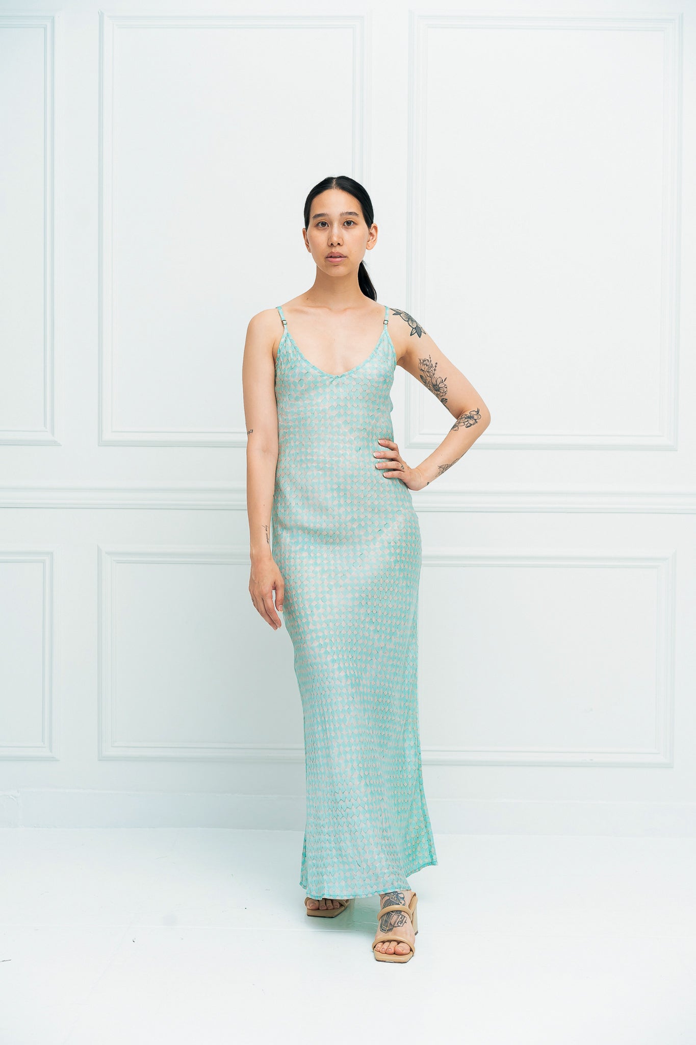 Monica Slip Dress | Dove & Azure Checkerboard