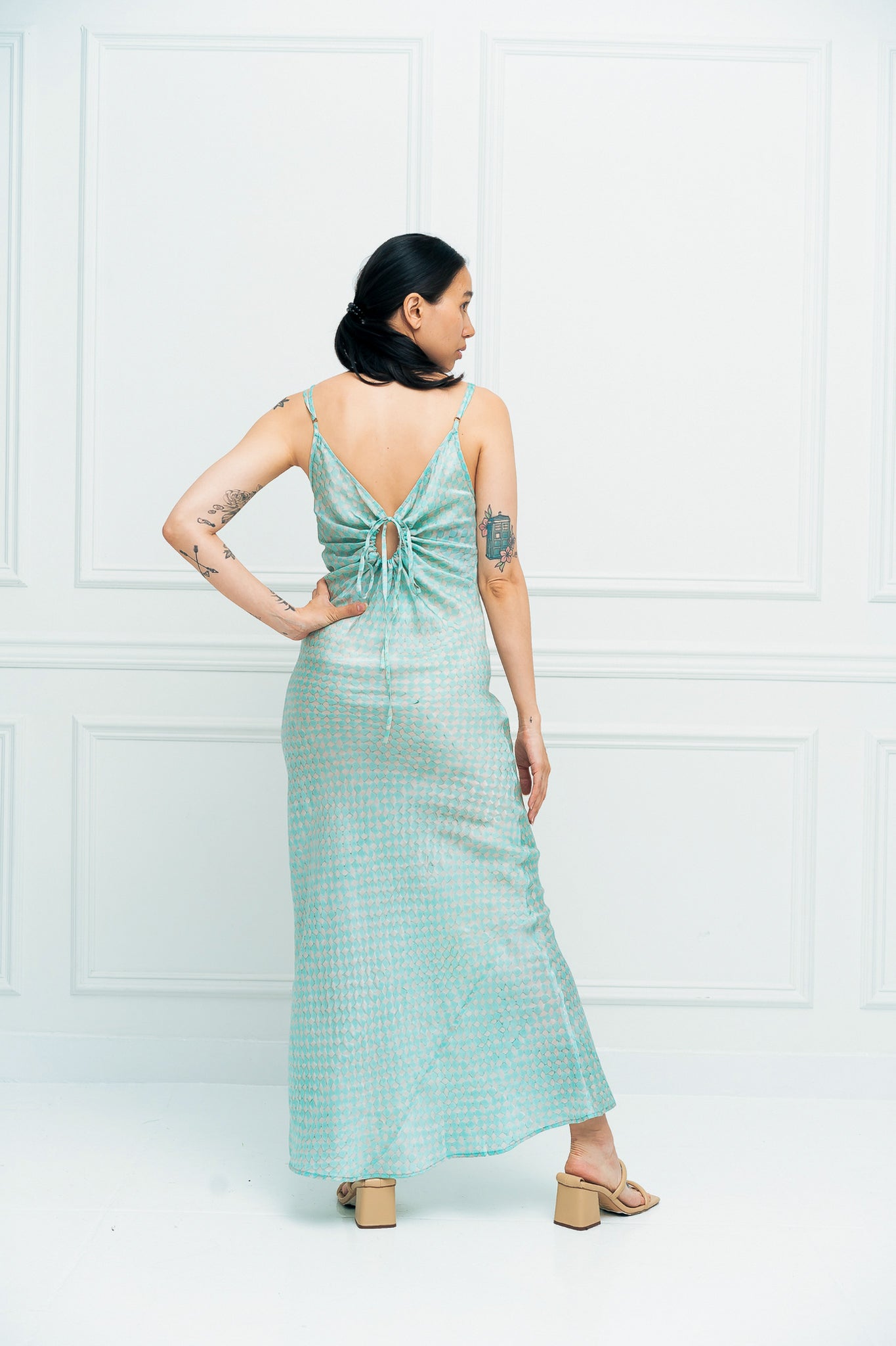 Monica Slip Dress | Dove & Azure Checkerboard