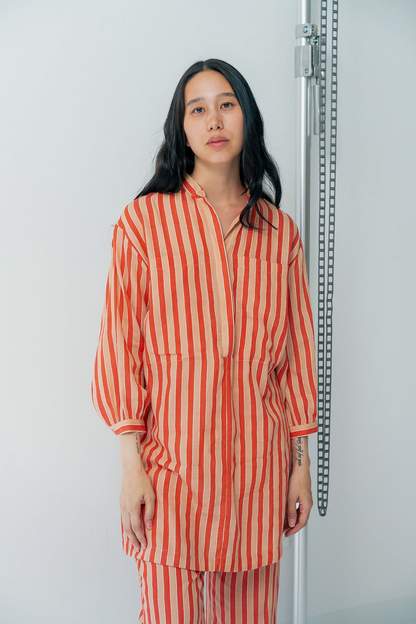 Cooper Shirt | Tangerine Stripe
