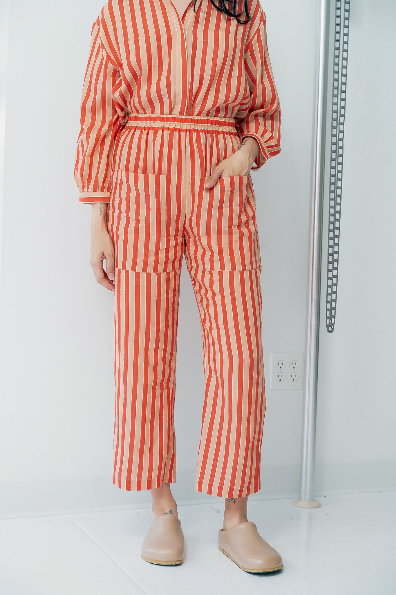Phoebe Pant | Tangerine Stripes