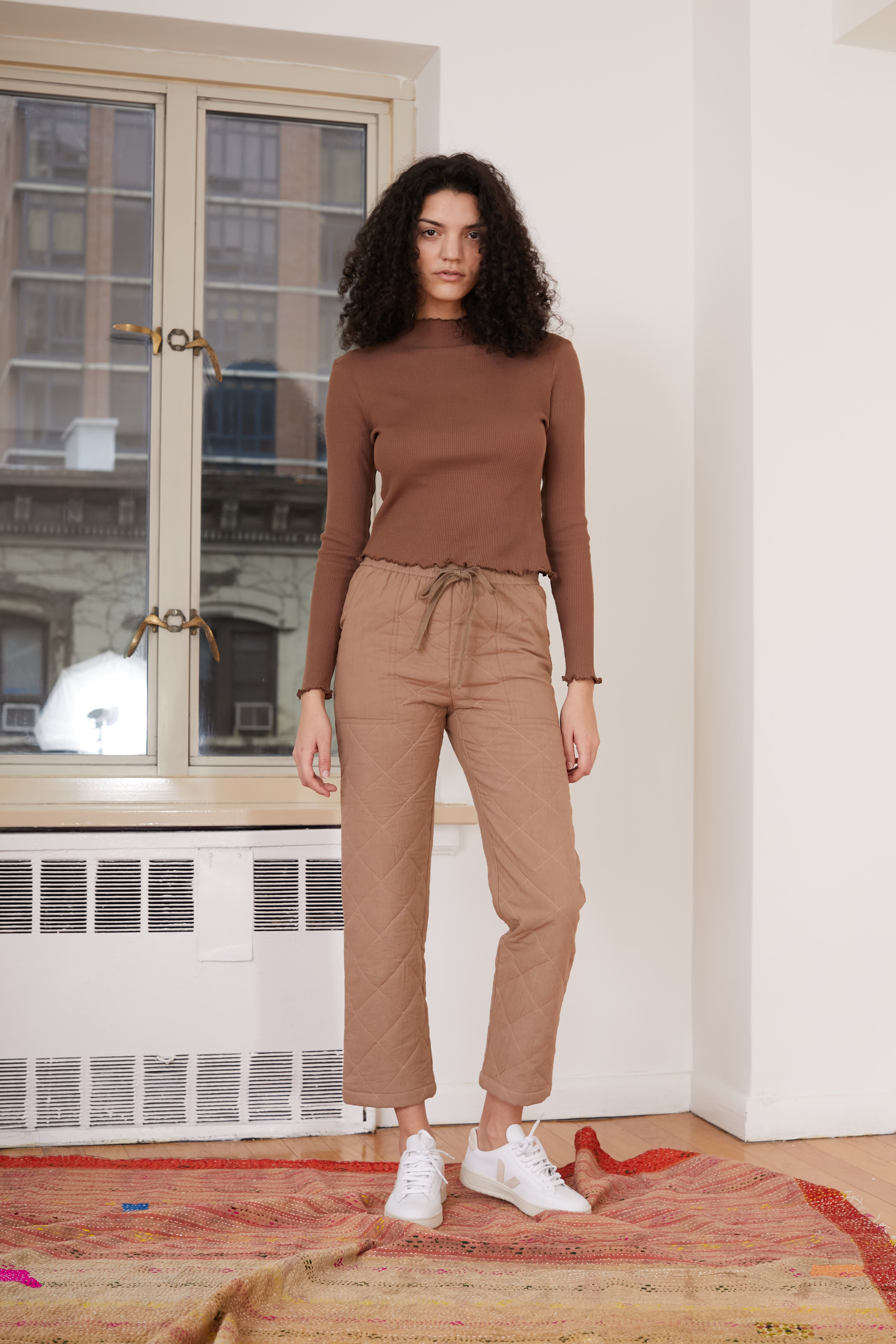 Cozy Quilted Pant | Tan