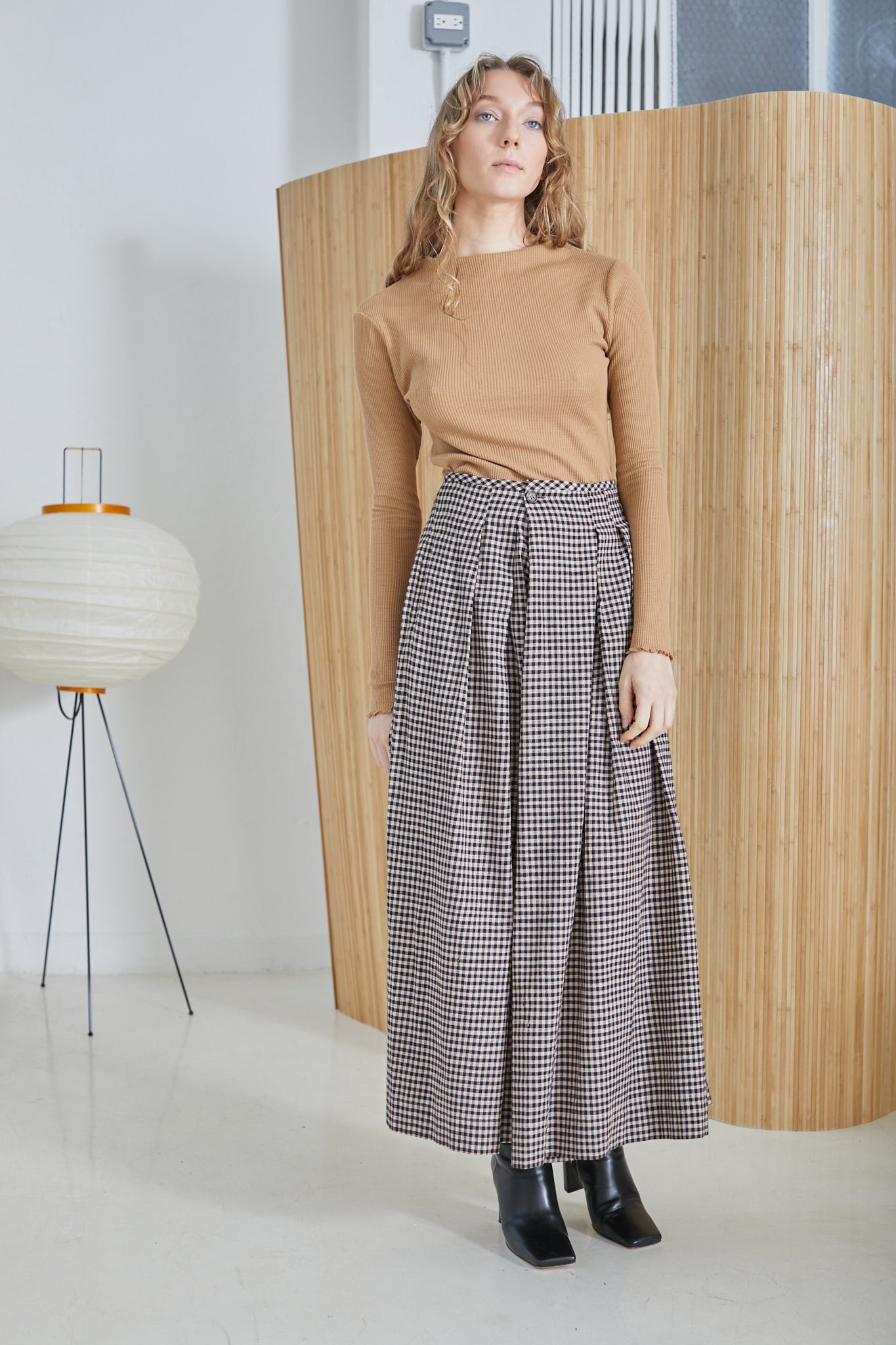 Frida Pants | Neutral Chex