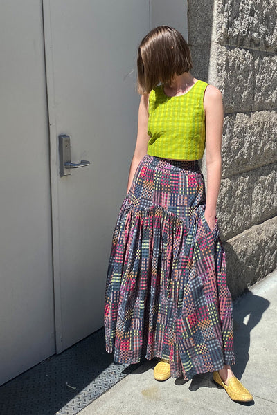 Buy Leila Skirt | Night Rubix Print Bottoms – Rujuta Sheth